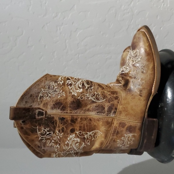 OLD WEST YOUTH KIDS WESTERN BOOTS SIZE 3 - Picture 2 of 14